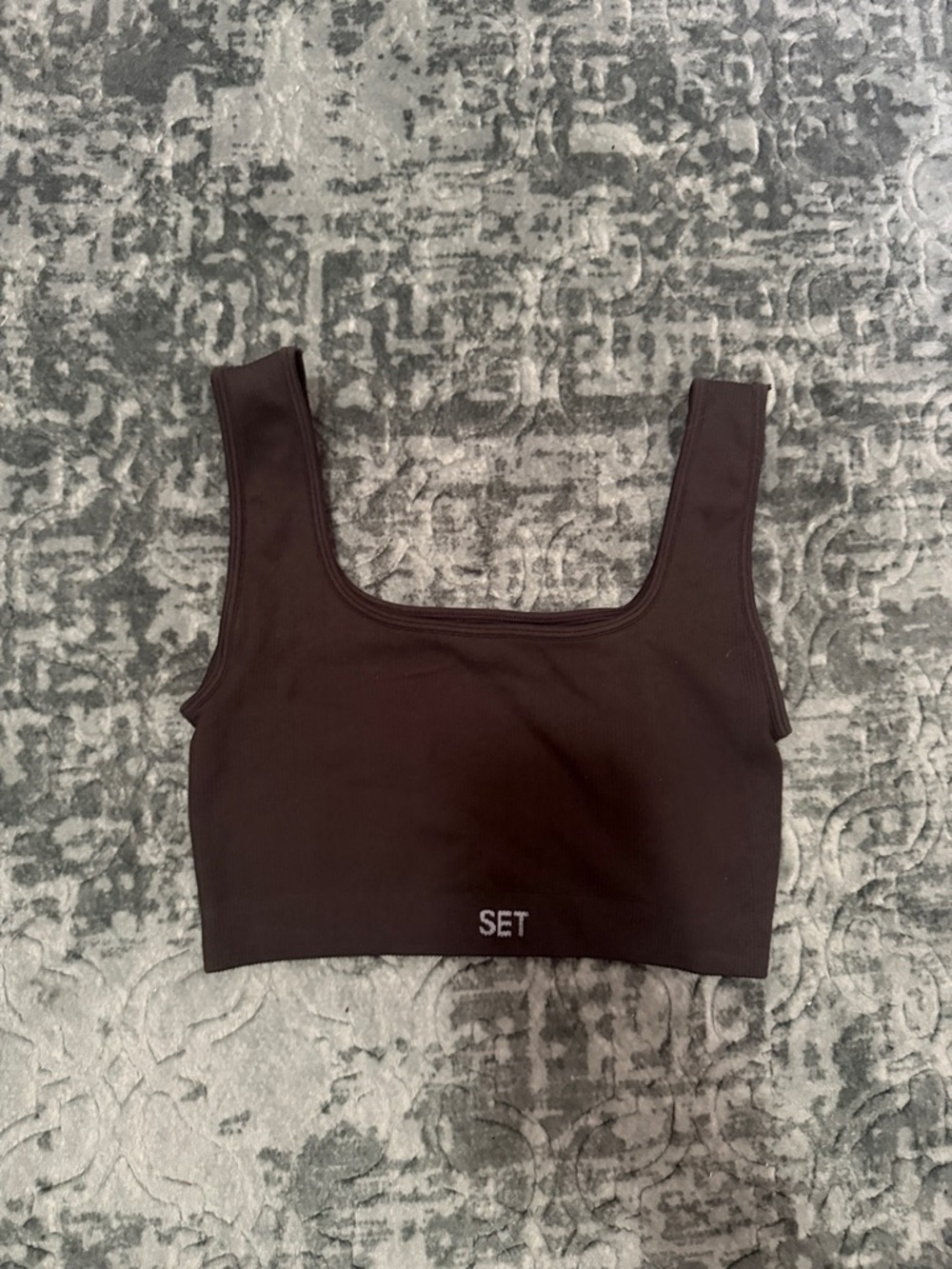 SET Active Brown Cropped Tank Sports Bra